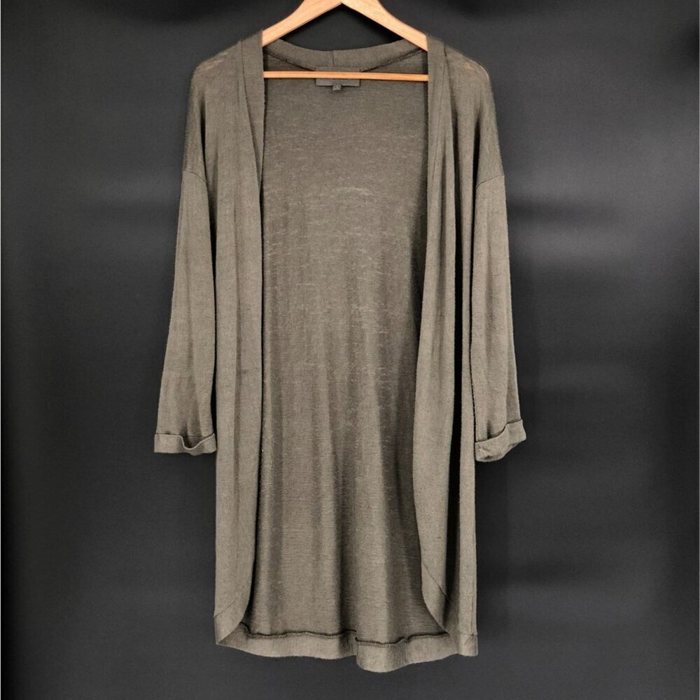 Sunday In Brooklyn Women's Open Front Long Cardigan S Green Professional Office